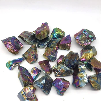 2.2 LB Bismuto Titânio anjo aura cristal de quartzo cascalho bruto de cristal caiu pedras