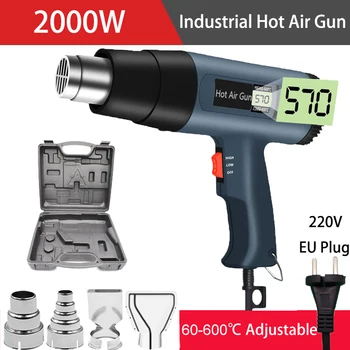 2000W de Calor arma ,secador de cabelo construção de Pistola de Ar Quente Variável de Temperatura com indicação Digital do LCD secador de Ar para ferro de Solda