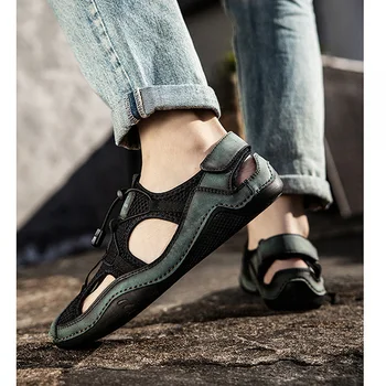 2022 Sapatos de Verão Homens Sandálias de Praia de Non-slip Férias de Verão da Marca de Sapatos de Mens Andando Sapatos de Televisão Calçado Masculino Plus Size 45 KA4393