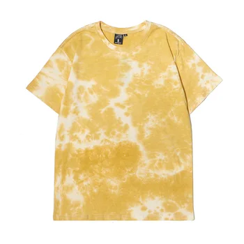 2022 Verão Novo manga Curta T-shirts da Moda Tie-dye Impressão de Pescoço Redonda Casual Esportivo Homens Mulheres da Casa Tampos de Serviço T-shirt
