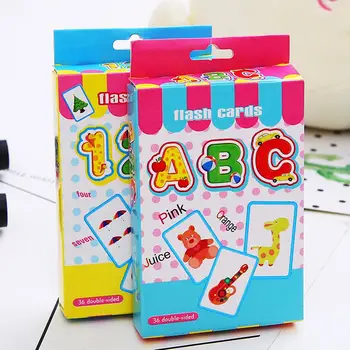 2Pcs Crianças Caroon inglês Alfabeto, Números de Cartões Brinquedo Educativo Melhorar crianças aritmética habilidades de Presente do Bebê