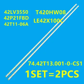 2PCS/SET Retroiluminação LED Strip Para 42LV3550 42LV5500 42P21FBD 42T11-06a 74.42T13.001-0-CS1 T420HW08 V. 5 LE42X100C 2D00136