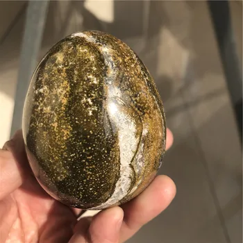 340 g Naturais, Mão Carved Oceano Jasper Cristal Polido Ovos Para a Decoração