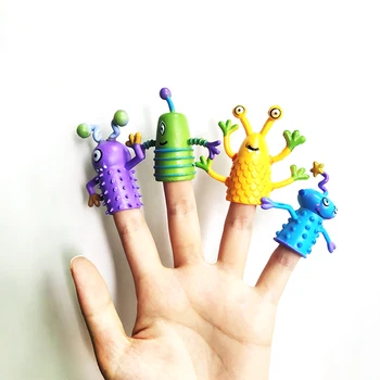 4pcs Pequeno Monstro Fantoches de Dedo Brinquedo Mini Fantasma da Cabeça de Zumbi Contar a História de Fantoches de Mão de Brinquedos de Halloween Interativo de Presente Para Criança