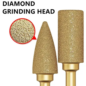 6mm Vácuo Soldadas Diamante de Moagem de Cabeça Rebarbas de Gravura de brocas de Pedra da Liga de Jade Peeling de Ferro Fundido polimento de Ferramentas de Escultura