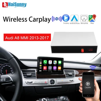 a Interface multimédia de Navegação Carplay Suporte Android Auto ISO 13 Link de Espelho Para Audi A8 2013-2015-2017 D2 D3 D4 4e MMI 3G
