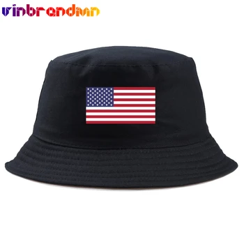 América NOS EUA a Bandeira de Impressão Pescador Chapéu de Street Punk Chapéu Bandeira dos EUA Chapéus Única Idéia do Presente Chapéu de Balde de Chapéus Para Homens Mulheres Crianças