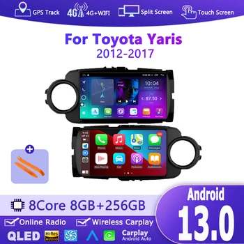 Android 13 Para Toyota Yaris 2012 - 2017 auto-Rádio Multimédia Player Autoradio de Navegação GPS Carplay Estéreo Unidade de Cabeçote de 2 Din DVD