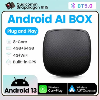 Android 13 sem Fios Jogo de Carro Ai caixa sem Fios Android Auto Adaptador Para o YouTube/Netflix/waze/IPTV/Spotify Apple Carplay Smart Box