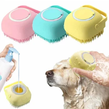 Animal De Estimação Acessórios Para Cães Shampoo Massager Escova De Banheiro De Cachorro Gato Massagem Pente, Tosa Banho, Escova Para Banho Pinceis