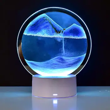 Areia em movimento a Lâmpada Útil Ampla Aplicação Lâmpada de Tabela Paisagem em 3D, Arte Dinâmica de Areia, Pintura Lâmpada para o Lar