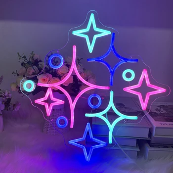 Brilho de Estrelas Sinal de Néon do Diodo Crianças Decoração do Quarto de Presente Personalizado para Quarto de Adolescente Parede Sinal de Estrelas Brilhantes de Luz de Led