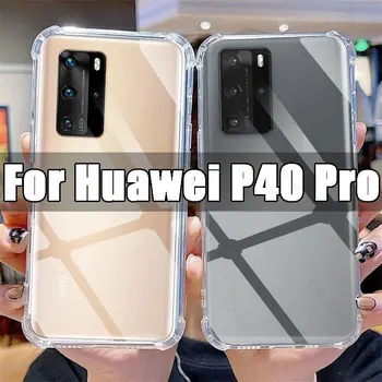 Claro Caso de Telefone Huawei P40 Pro TPU Transparente Caso Huawei P 40 40Pro P40Pro 6.58