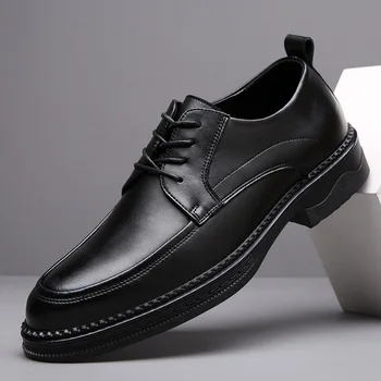 Clássico de Couro, Sapatos Oxford Vestido Business Casual Homens Mole, Sapatos Confortáveis Terno Sapato