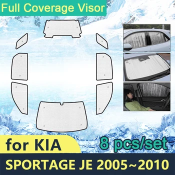 Cobertura completa Chapéus-de-sol Para Kia Sportage JE 2005~2010 pára-brisa do Carro Acessórios de Proteção contra o Sol, o Windows guarda-Sol Coche 2009 2008