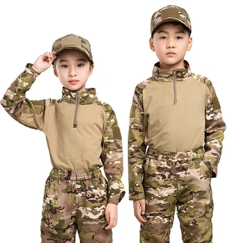 Crianças de Camuflagem Uniforme de manga Longa Terno de Homens, jardim-de-Infância de Treinamento Militar Acampamento de Verão Traje Como a Formação de Sapo Uniforme