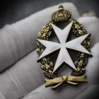 Czares russos Nobre Coroa Medalha Broche de são João de Malta, Cruz Lembrança Coleção Requintada Metal Decoração Jóias Pinos