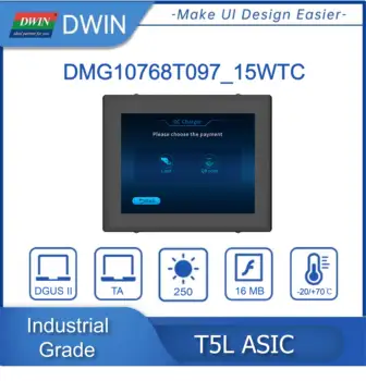 DWIN de 9,7 Polegadas 1024*768 TFT HMI/UART RS232 RS485 Inteligente Visor LCM DGUS II Sistema de Tela de Toque Capacitivo Módulo LCD