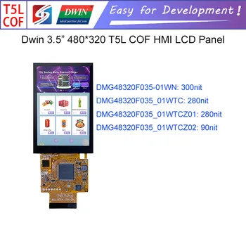 Dwin T5L HMI Inteligente de Exibição, DMG48320F035-01W 3.5 480*320 COF UART IPS Módulo do LCD da Tela de Toque Capacitiva Painel
