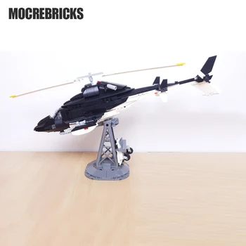 Ficção científica Serie MOC Blocos de Construção de Helicóptero Airwolf Coleção de Modelo de Tecnologia de Tijolos DIY Avião Garoto Brinquedos Presentes