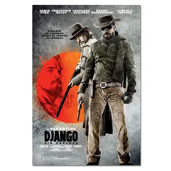 Filme Clássico De Seda Cartaz Django Unchained Retro Impressões De Arte Do Vintage Decoração Da Parede Imagens De Quentin Tarantino Lona Cartazes