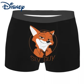 Homens Zootopia Nick Wilde Sly Cara de Fox Cueca Disney Engraçado Cuecas Boxer Shorts, Cuecas Homme Poliéster Cuecas Plus Size