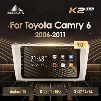 KingBeats Android De 10 Octa-Core de chefe de unidade HU 4G no Traço auto-Rádio Multimédia Player de Vídeo de Navegação GPS Para Toyota Camry 6 XV 40 50 2006 - 2011 dvd 2 din Double Din Android som do Carro 2din
