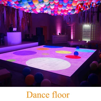 Led pista de Dança De Aluguer de Casamento Coloridos Interior para o Exterior sem Fio de Vídeo 3D Led pista de Dança