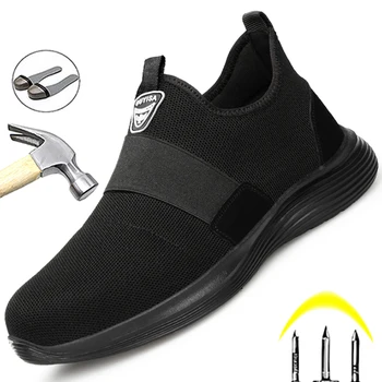 Leve o Conforto de Calçados de Segurança Homens de Aço Toe Sapatos de Trabalho Tênis Anti-esmagamento de Aço Toe Sapatos Indestrutível Botas de Segurança
