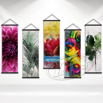 Lona de Folhas Verdes Cartaz Flores de Decoração de Casa de Botânica Pinturas HD Pergaminhos de papel de Impressão de Fotos Para a Parede da Sala de estar obra de Arte