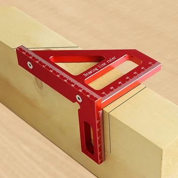 Madeira Quadrado Transferidor Liga de Alumínio Mitra Triângulo Régua de Alta Precisão Layout Ferramenta de Medição para Engenheiro de Carpinteiro