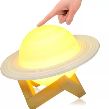 Material plástico com Fio Elétrico Tipo de Bola de Saturno Aparência Sensor 3d Usb Luz da Noite