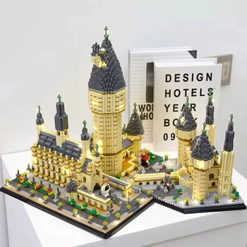 Modelo 3D de Construção de Cidade Kit Mini Blocos de Montagem do Castelo de Hogwarts DIY Colecionáveis Edifício de Tijolo Definido para Adultos, Crianças Brinquedos Presentes