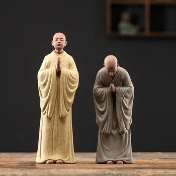 Monge Zen Chinês De Cerâmica, Estátuas, Esculturas De Arte Moderna Zisha Pouco Monge Casa Sala De Estar Loft Figuras Estátuas Decorativas