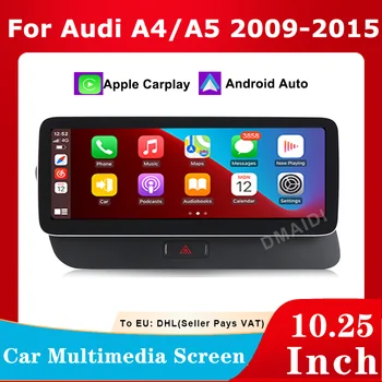 Multimídia para carro de 10,25 polegadas sem Fio Apple CarPlay Android Auto Unidade de Cabeçote de Vídeo Câmera da Tela de Toque para Audi A4 A4L A5 2009 LHD RHD