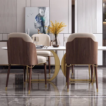 Nordic Couro Cadeiras de Jantar para a Cozinha, Mobiliário de Luxo, Designer de Cadeiras de Encosto do Agregado familiar Ins Fezes de Lazer Cadeira de Jantar
