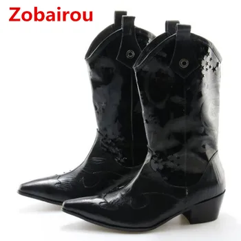 nova moda chelsea boots pretas de couro genuíno militar cow boy botas de mens frio de inverno, a altura do joelho, sapatos pontudos homens