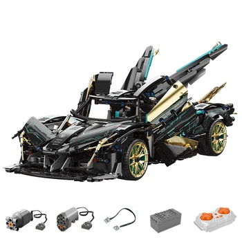 Novo 2174pcs preto Carro de Esportes Blocos de Construção do Modelo de MOC Technik Carro de Controle Remoto Tijolos de Brinquedos para Meninos de Presente de Natal Conjunto