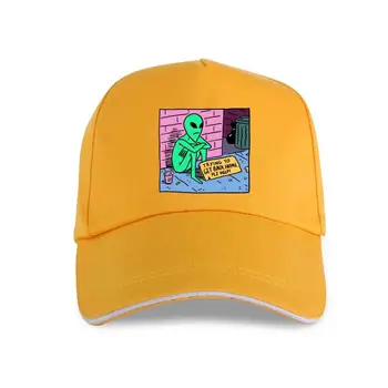 novo boné chapéu de Caipira 2021 Engraçado de Algodão de Impressão Casual Amarelo Alien Tentando Chegar em Casa Pls Ajuda Kawaii Boné de Beisebol Gráfico T-Sh