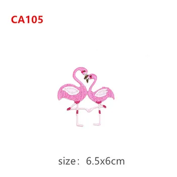 Novo flamingo bordado pano de adesivos DIY patch adesivos acessórios de vestuário, adesivo de borracha de engomadoria rótulo CA105
