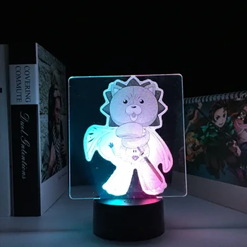 O Anime Bleach Figura Colorida de Dois Tons Luz da Noite Kon para a Criança Quarto Decoração de Presente de Aniversário Mangá de Dois Tons de Acrílico LED 3d da Lâmpada