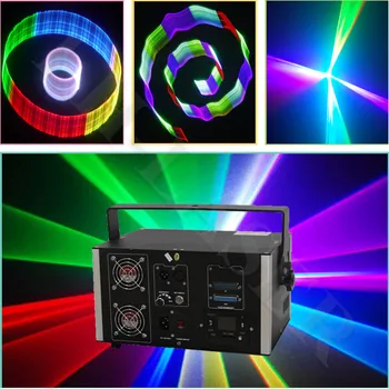 O mais novo Som ativa perfeito effection 3,5 W RGB Animação da cor cheia de luz laser com cartão SD