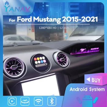 O passageiro da tela de exibição de co-piloto de luz Para Ford Mustang 2015-2021 Multimídia cluster Digital do LCD do Painel Medidor de Velocidade