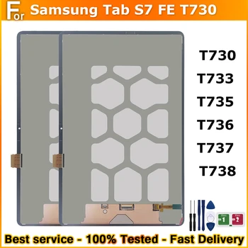 Original Para Samsung Galaxy Tab S7 FE T730 T733 T735 T736 T737 T738 Tela LCD Touch screen Digitalizador Assembly para T730 LCD