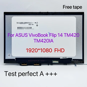 Para Asus VivoBook Flip 14 TM420 TP420 TM420IL de Toque Digitador da Tela de exposição do LCD conjunto Com Quadro de 1920X1080 IPS de 30 Pinos