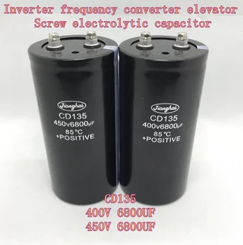 Parafuso capacitor eletrolítico CD135 400V 6800UF 450V 6800UF de Alta tensão do filtro do inversor conversor de frequência