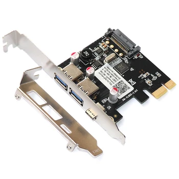 PCIE PCI Express usb 3.1-tipo c Duplo usb 3.0 pci-e riser card adapter tipo c Reversível cartão sata 15p fonte de alimentação