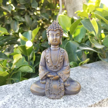 Pedra De Cor Tailândia Estátua De Buda Enfeites De Resina De Casa Zen Decoração De Jardim De Meditação De Buda Escultura Feng Shui Figuras 1#