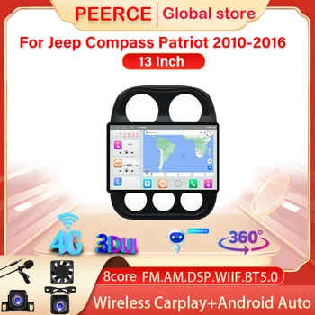PEEREC de 13 Polegadas 2K Estéreo Para Jeep Compass Patriota 2010-2016 auto-Rádio Multimédia Player de Vídeo Autoradio Android DSP GPS 2 Din
