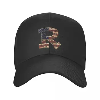 Personalizado EUA Letra R Boné de Beisebol para Homens Mulheres Ajustável Bandeira Americana Pai Chapéu de Streetwear